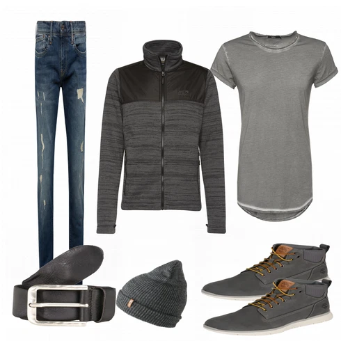 Grau T-Shirt Tigha kombinieren mit Grau Trachtenmode Timberland