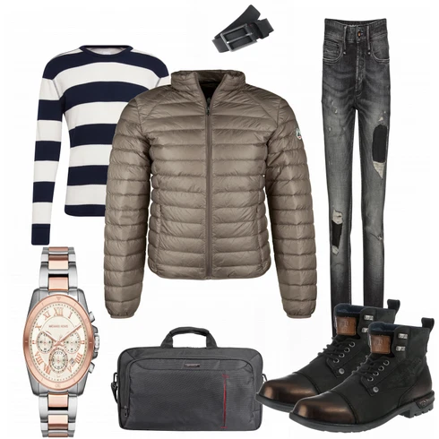 Grau Winterjacke Jott kombinieren mit Gürtel