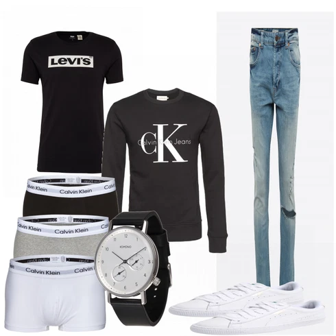 Weiß Unterhose Calvin Klein underwear kombinieren mit Uhr