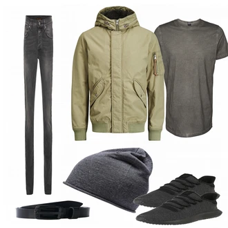 Outfit mit Schwarz Gürtel Diesel "Classic"
