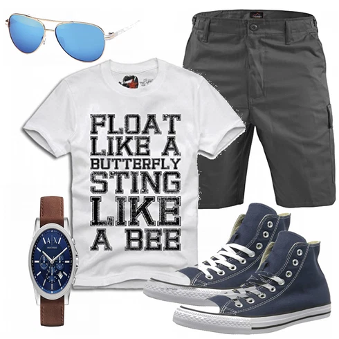 Grau T-Shirt kombinieren mit Blau Trachtenmode Balinco