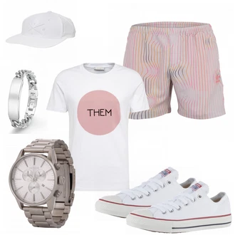 Outfit mit Grau Sneaker Converse "Closer"