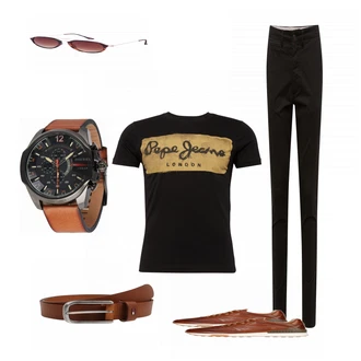 Party Outfits mit Sneaker "Cognac"
