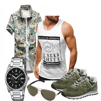 Outfit mit Grün Schuh New Balance "Cong"
