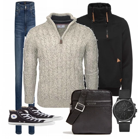 Blau Sommer Schuh Converse kombinieren mit Blau Jeans Jack & Jones