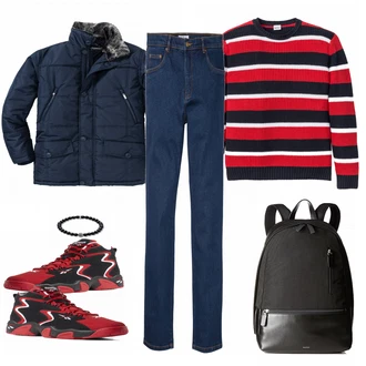 Outfit mit Blau Sneaker Reebok Classic "Cool Bonprix"