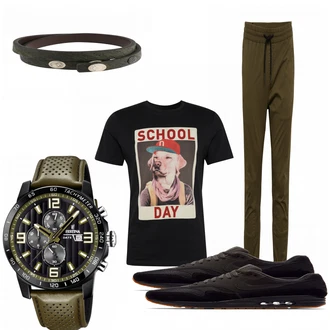 Outfit mit Schwarz Sneaker Nike "CoolDay"