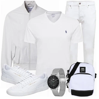 Outfit mit Weiß T-Shirt Polo Ralph Lauren "Cooles Ouitfit"