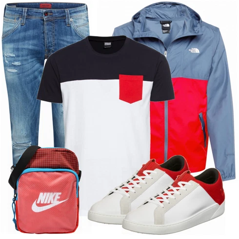 Frühlings Outfits Rosa Schultertasche Nike Sportswear kombinieren