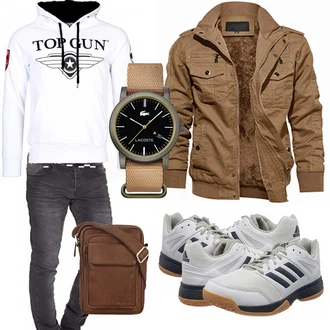 Outfit mit Grau Top Gun "Cooles Outfit"