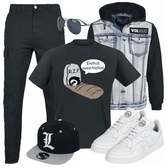 Outfit mit Grau Schuh Sneaker Adidas "Cooles Outfit"