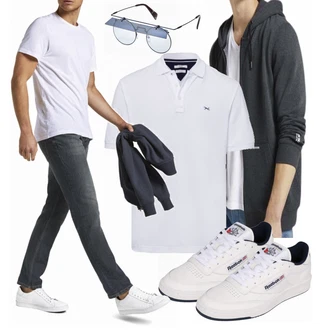 Outfit mit Grau Sneaker Reebok Classic "Cooles Outfit"