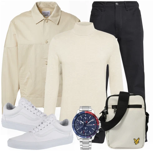 Frühlings Outfits Beige/Rosa/Blau Strickjacke Jack & Jones kombinieren
