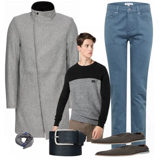 Outfit mit Grau Schal Mango man "Cooles Outfit"