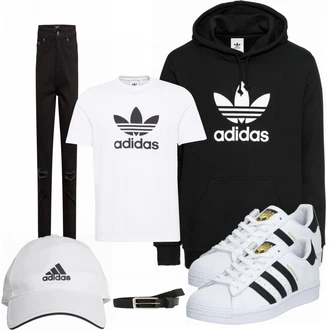 Outfit mit Grau Hut Adidas Performance "Cooles Outfit"