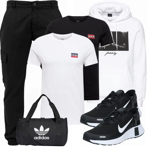 Schwarz Casual T-Shirt levi's kombinieren
