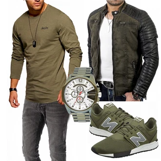 Outfit mit Grün Schuh New Balance "Cooles Outfit"