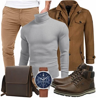 Outfit mit Rot/Grün WinterMantel/Winter Parka Indicode Jeans "Cooles Outfit"