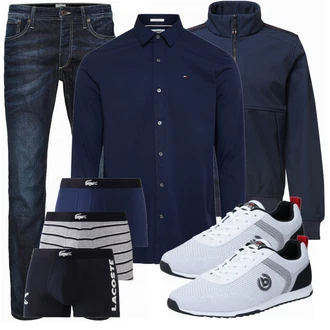 Outfit mit Schwarz/Blau Unterhose Lacoste "Cooles outfit"
