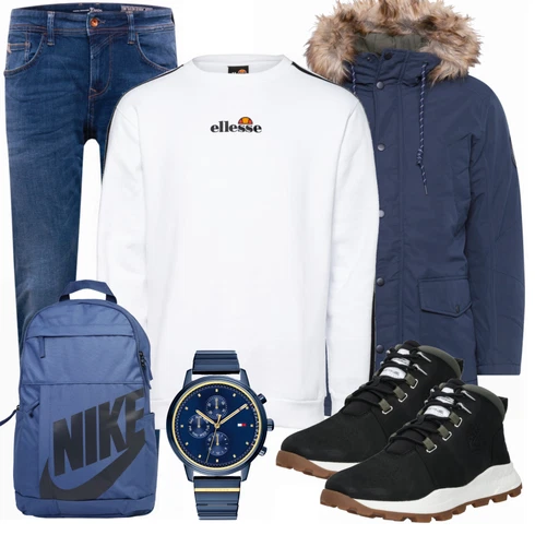 Blau Rucksack Nike Sportswear kombinieren