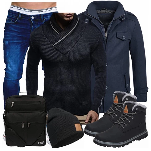 Blau Overall/Wintermantel/Winter Parka Indicode Jeans kombinieren