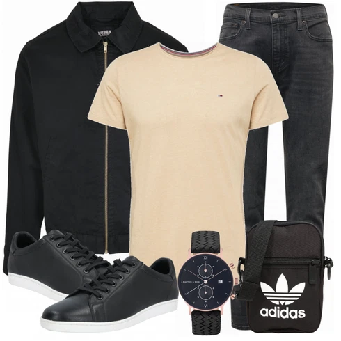 Frühlings Outfits Rosa/Beige/Blau/Grau T-Shirt Tommy Jeans kombinieren
