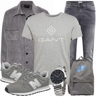 Outfit mit Grau Sneaker/Leder Sneaker New Balance "Cooles Outfit"