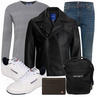 Outfit mit Grau Sneaker Reebok Classic "Cooles Outfit"
