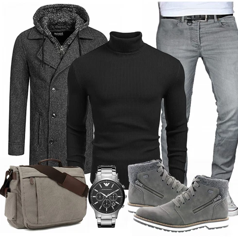 Blau Wintermantel/Winter Parka Indicode Jeans kombinieren