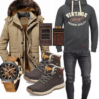 Outfit mit Grün WinterMantel/Winter Parka moxishop "Cooles outfit"