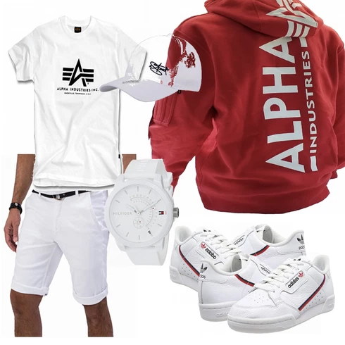 Rot Top/Hemd Alpha Industries kombinieren