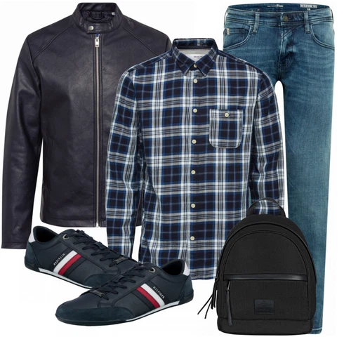 Schwarz Rucksack Johnny Urban kombinieren
