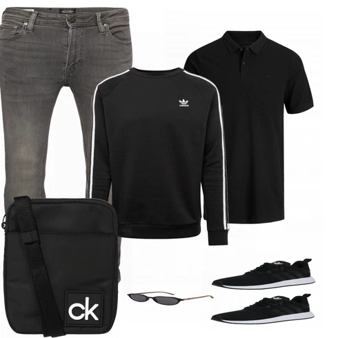 Schwarz Poloshirt Jack & Jones kombinieren