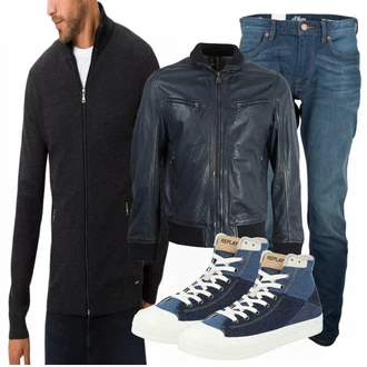 Outfit mit Blau Sneaker Replay "Cooles Outfit"