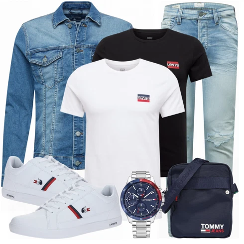 Blau/Schwarz Uhr Tommy Hilfiger kombinieren