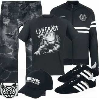 Outfit mit Mischfarben Sneaker Adidas "Cooles Outfit"