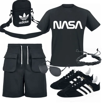 Outfit mit Mischfarben Schuh Sneaker Adidas "Cooles Outfit"