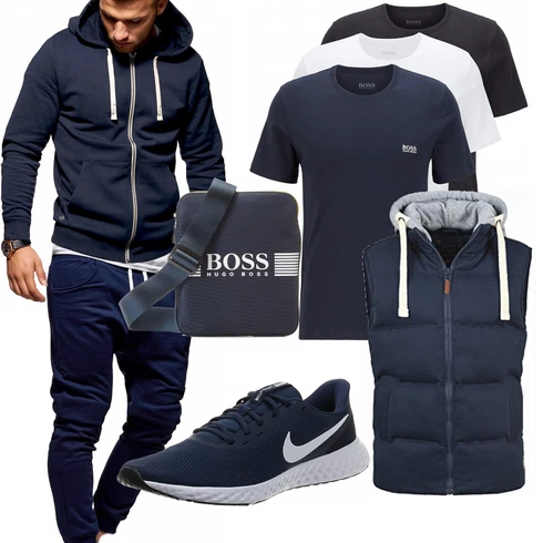 Blau Overall Blend kombinieren