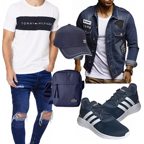 Blau Hemd/Overall/Tasche/Accessoire/Schuh Adidas kombinieren mit Blau Trachtenmode Lacoste