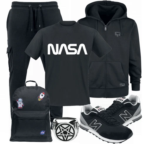Blau Rucksack Mister Tee kombinieren