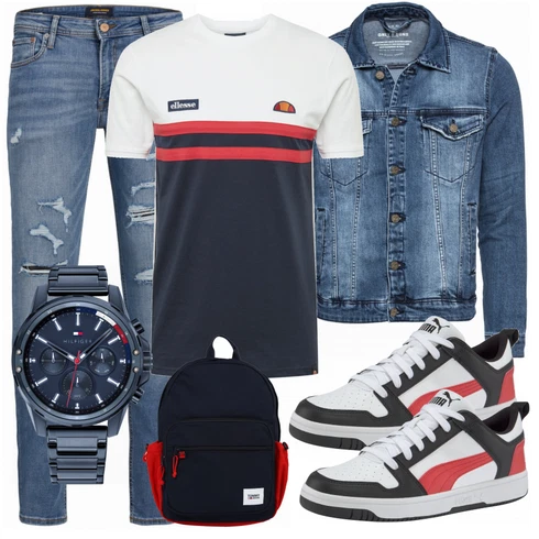 Weiß/Blau Hose Jack & Jones kombinieren