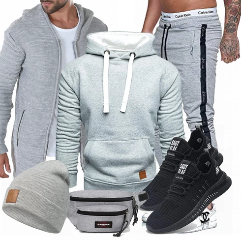 Grau Hut/Winter Parka Occulto kombinieren
