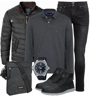 Outfit mit Schwarz Jeans denim project "Cooles Outfit"