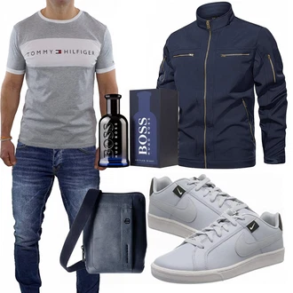Outfit mit Blau Winter Parka/Regenjacke KEFITEVD "Cooles outfit"