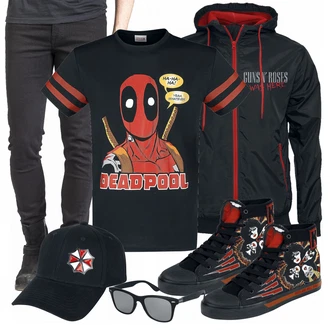 Outfit mit Blau T-Shirt Deadpool "Cooles Outfit"