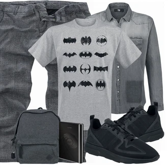 Outfit mit Grau T-Shirt Batman "Cooles Outfit"