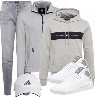 Outfit mit Grau Hut Adidas Performance "Cooles outfit"