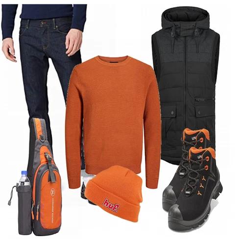 Orange Hose/Hut kombinieren