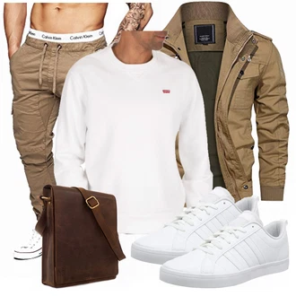 Outfit mit Grau/Rosa/Beige/Blau levi's "Cooles Outfit"