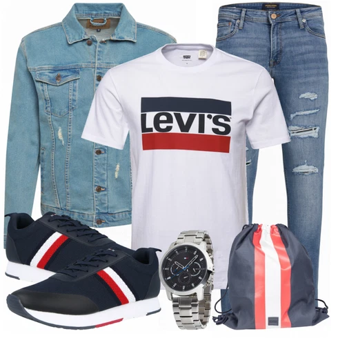 Weiß/Blau Hose Jack & Jones kombinieren